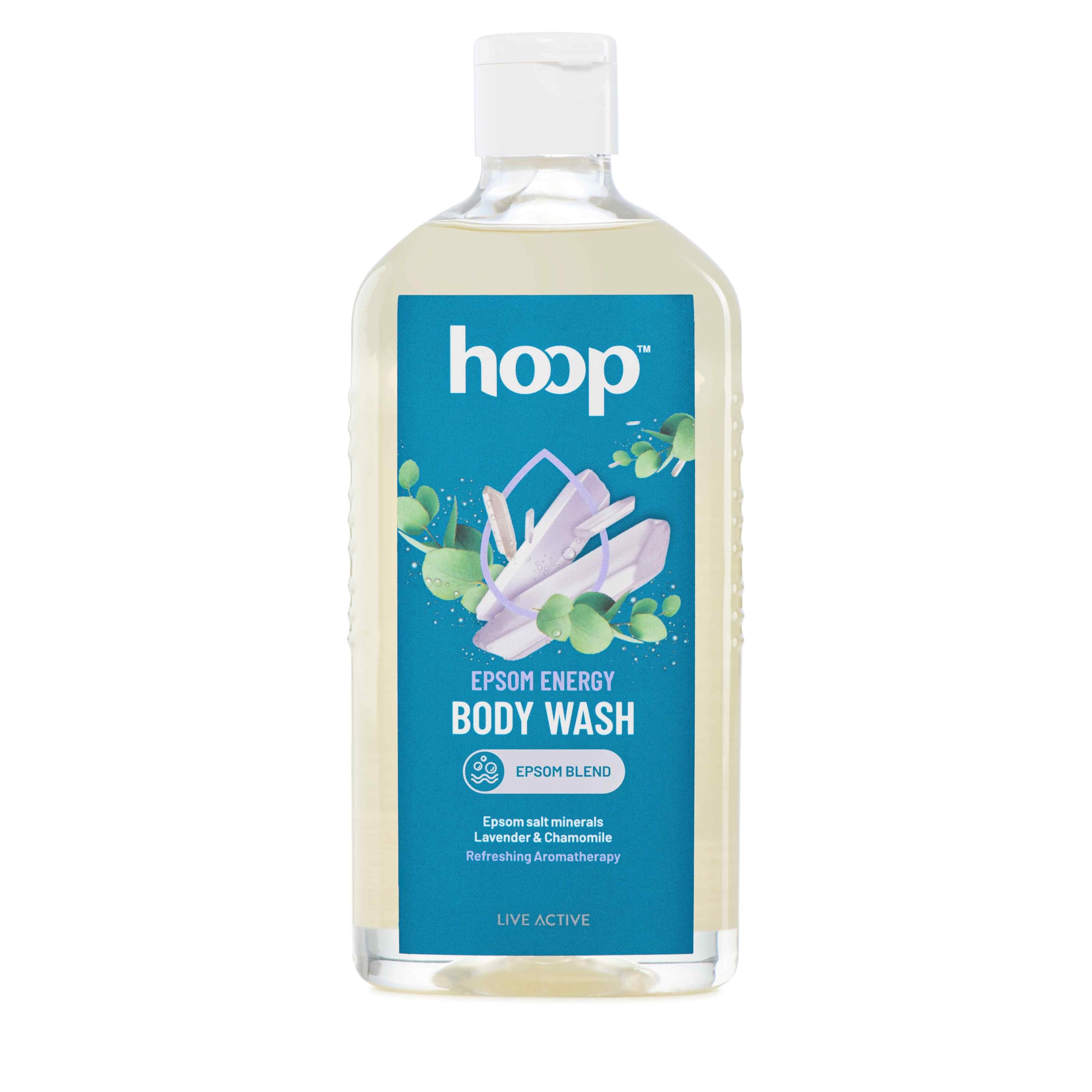 hoop Epsom Body Wash | Epsom Salt Infused Body Wash for Shower, Hand & Foot Soak, Workout Recovery, Bath Salt, Relaxation, Sk