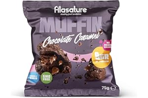 Alasature Healthy Life - Muffin Proteico Chocolate y Caramelo - 9g Proteína - Baja en azúcar - GMO Free - Freshly Baked - Low Carb Protein