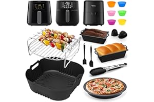 YFKJEU Accessori Friggitrice ad Aria per Moulinex Easy Fry Max 5L, Philips Airfryer HD9270/60 6.2L, Philips Serie 5000 Airfryer XXL 7.2L HD9285/90, Accessori Friggitrice ad Aria Stampo Silicone, Grill Rack