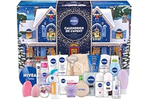 NIVEA - Calendrier de l'Avent Femme Édition 2025 - Coffret Cadeau Beauté - Soins Visage, Corps & Lèvres + Accessoires - 24 Fenêtres Surprises - 1pce