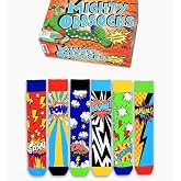 United Oddsocks The Mighty Oddsocks Erkek &ndash; 6 Adet Birbiriyle Uyumsuz &Ccedil;izgi Roman Kahramanı Temalı &Ccedil;orap &ndash; 15 Cesur Kombin &ndash; 
