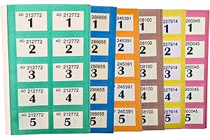 M&M PRIME Raffle Tickets Books 1-500 4 Pack, Security Numbered Cloakroom Tickets, Lucky Draw, Tombola Draw, Prize Draw and Charity Events