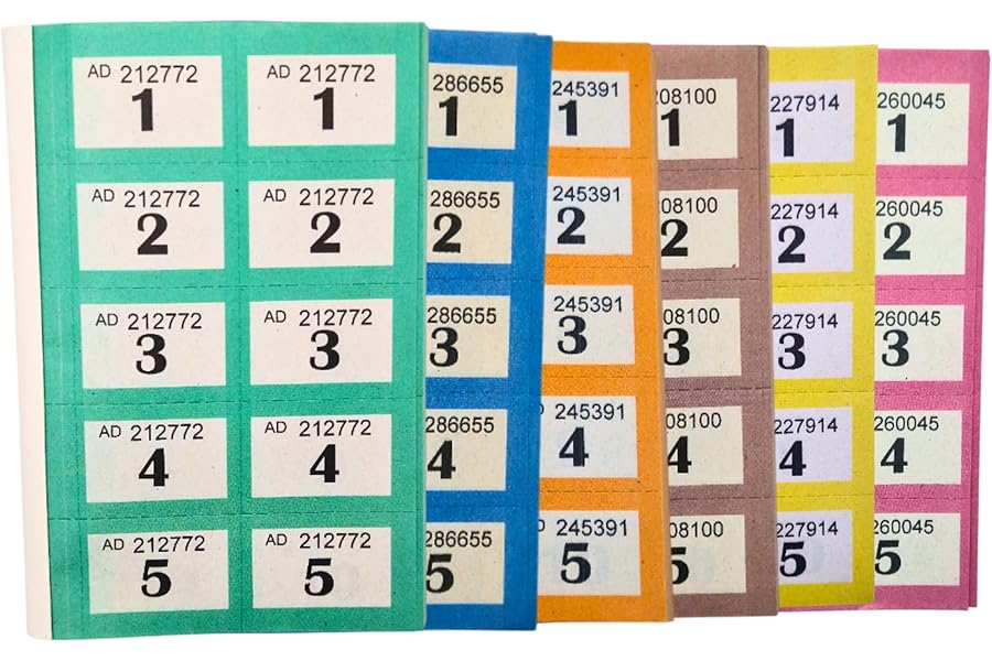 M&M PRIME Raffle tickets books 1-500 2 Pack, Security Numbered Cloakroom Tickets, Lucky Draw, Tombola Draw, Prize Draw and Charity Events