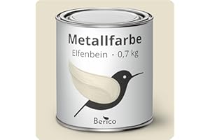 Berico Metallfarbe - Elfenbein Beige Sand - 0,7 Kg - 4in1 Premium Metallschutzlack - Direkt auf Rost - Für Stahl, Zink, Aluminium, Kupfer und Eisen