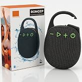 Rongep [Travel-Sound] Taşınabilir Bluetooth Hoparl&ouml;r V5.3 &Ouml;n&uuml; Kumaş Kaplı TFT/AUX/USB Destekli RGB Işıklı IPX6 Su Sı&ccedil;ramaları