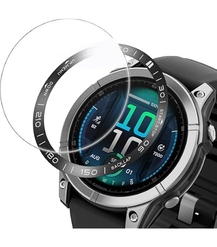 Cover Adesiva In Acciaio Inox Per Garmin Fenix 7X | Lunetta Protettiva Blu, Anti Graffio