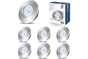 HiBay 6 Faretti Led da Incasso per Cartongesso 5W Ultrasottili Faretti Led Soffitto Incasso 500LM,6000K Bianco Freddo,220V Inox IP44,Diametro Foro Ø60mm-68mm per Bagno,Esterno