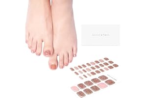 DANNI & TONI 37 Stickers Toenail Gel Polish Strips(Glittering Charm),Salon-Quality Gel Nail Polish Strips Manicure Stickers Set