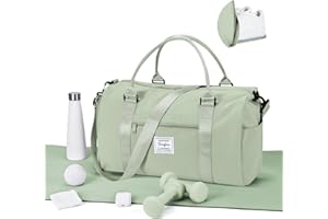 WEPLAN Torba Sportowa dla Kobiet Mężczyzn Torba Podróżna z Kieszenią na Buty Torba Sportowa Fitness Damska Męska Torba Weekendowa Treningowa Torba na Siłownię Trening Basen na Noc,Zielony jak Trawa