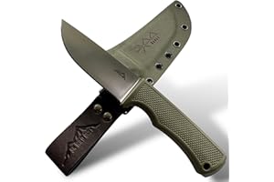 SK Wild Ones® Outdoor Messer Survival - Jagdmesser Feststehende Klinge - Survival Messer Outdoor Echtleder Kydex Dangler - EDC-Messer Outdoormesser Feststehend - Aus 440 C Edelstahl - Grün - Bragi