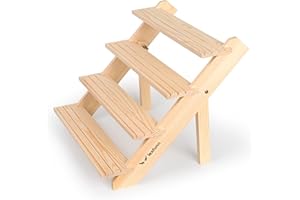 LEXFUNN Wooden Jewellery Display Rack Stand Earring Stall Stand Organizer Shelf 3/4 Tier (4 Tier)