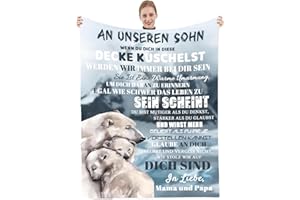 HSIENTPE Personalisierte Decke Geschenk für Sohn Von Eltern, Kuscheldecke An unseren Sohn , Brief Decken Geschenke für den Geburtstag der Sohn zu Weihnachten Abschlussgeschenk Geschenk ,18 Geburtstag Junge