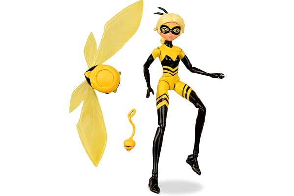 BANDAI - Miraculous Ladybug - Mini poupée Queen Bee - Poupée 12 cm articulée et Ses Accessoires - Figurine de Super-héros - P50405
