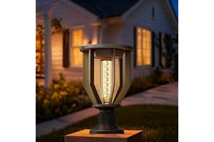 Alighting Solar Lamp Post Light for Garden, Waterproof Solar Post Lights with 2000mAh Battery, Dusk to Dawn Warm White 2200K Decorative Outdoor Light for Driveway, Gate, Fence & Patio