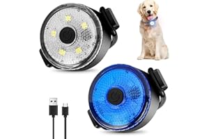 BORDEAG 2 Pack Luce Lampeggiante A Led Di Sicurezza, Luci Per Cani Per Passeggiate, Collari Di Pet Di Luci A Led, Led Cane Collare Luminoso, Luce Impermeabile Per Cani Con 3 Modalità, Per Passeggiate Notturne