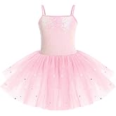 Body Con Gonna Per Danza Classica Ragazze - Maniche Lunghe, Morbido Cotone, Vestito Da Ballo Per Bambine, Rosa/Nero