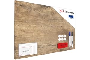 ‎ALLBOARDS ALLboards Metallische Magnettafel HOLZ BAUMSTAMM BAUMKERN 60x40cm MetalBoards Memoboard für jede Art von Magneten Magnetpinnwand + 2 Marker, 6 Magnete und Schwamm
