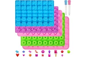 TOPBELIEF Stampi In Silicone Per Caramelle, 5 Pcs Mini Stampi Cioccolatini, Stampini Per Caramelle Gommose, Contiene Cuori, Frutta, Animale, Botanica, Per Fare Gommose, Cioccolato E Piccoli Cubetti Di Ghiaccio