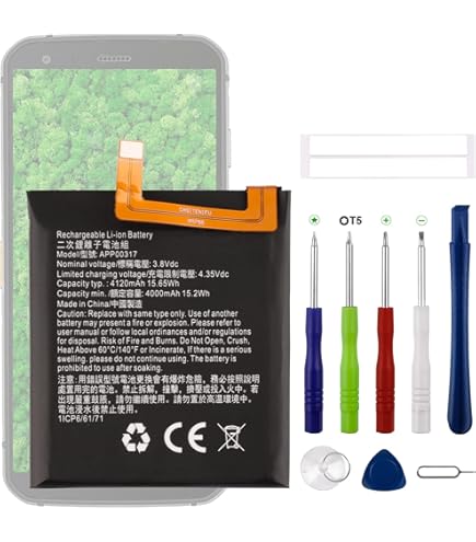 E-yiiviil Batterie de rechange Cat S60 compatible avec Caterpillar Cat