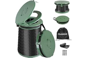 PLOGGING Toilette da Campeggio, WC Portatile per Adulti, WC Pieghevole in Altezza Regolabile, vasino Portatile per Campeggio, emergenze all'aperto, Auto, Viaggi