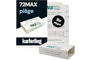 Catchmaster 72MAX Plaque Collante Souris – 9 Pièges à Souris Collants XXL avec Appât Cacahuète – Piège Souris Non-Toxique & Puissant