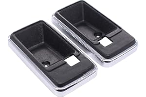 XtremeAmazing 2Pcs Front Left and Right Black Chrome Interior Door Handle Bezel Cup for Camaro Firebird 1976-1981