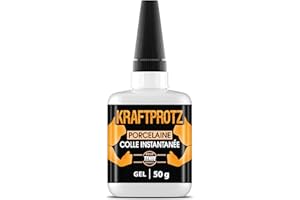 ARKA Colle céramique & porcelaine extra forte gel 50 g – super glue pour tasses, vaisselle & objets cassés – transparente, résistante à la chaleur & au lave-vaisselle – bouchon anti-séchage – KRAFTPROTZ