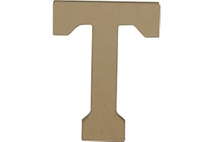 Clairefontaine ES Décopatch AC871C - Soporte de papel marrón maché 15,4 x 2,5 x 20 cm, letra mayúscula T