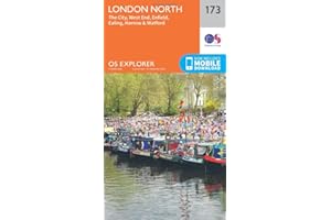 London North Map | The City, West End, Enfield, Ealing, Harrow & Watford | Ordnance Survey | OS Explorer Map 173 | England | Walks | Hiking | Maps | Adventure