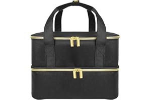 BOCZIF Custodia di trasporto dello smalto per unghie, sacchetto organizzatore di stoccaggio dello smalto doppio strato - si adatta alla lampada del chiodo e 40 bottiglie (15ml / 0.5 fl.oz)