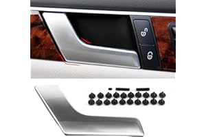 TTCR-II Compatible con Manija de Puerta Interior Mercedes Benz Clase C GLK W204/S204/X204 2007-2015, Lado del Conductor Reemplazar Tirador Interior Puerta Clase C W204-Izquierda Plateada Mate