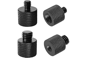 LEIKEDUN 4 Pieces Threaded Adapter 3/8 Inch to 1/4 Inch & 1/4 Inch to 3/8 Inch Tripod Adapter Made of Aluminium Alloy 3/8 to 1/4 Adapter for Camera Speaker, Tripod, Camera Tripod, Microphone Stand, Monitor