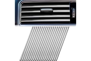 QOCO 20pcs Silvery Car Vent Outlet Trim,Decoration Strips Interior Moulding Universal Air Conditioner Outlet Trims Vehicle Personalise Decorate Accessories