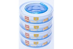Mom's Aide 4 Nachfüllkassetten nur kompatibel für Simplee Sangenic, nicht kompatibel für Sangenic Tec+ Twist & Click+Alle Angelcare Windeleimer