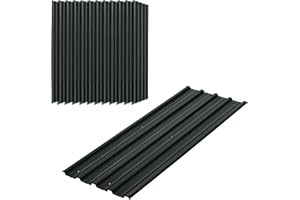 Outsunny 12x Paneles para Tejado de Acero Galvanizado, Chapas Perfiladas de Techo 7m², para Caseta de Herramientas, Cobertizo, Garaje, Exterior, 129x45cm, Gris Oscuro