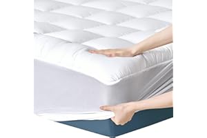NIAGARA SLEEP SOLUTION Niagara Topper matrimoniale 160 x 190 cm in cotone - Traspirante e fresco, progettato per alleviare il mal di schiena - Il coprimaterasso con tasca profonda si adatta a materassi 20x50 cm