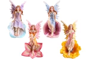 FUNKY GADGET STORE Set of 4 Flower Fairies Garden or Home Ornament Enchanted Fairy Figures