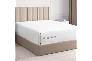 CGK UNLIMITED Super King Fitted Bed Sheet – Extra Deep Pocket – Fits Mattress up to 40cm (16") – Soft Brushed Microfiber – OEKO-TEX Certified – Shrinkage and Fade Resistant – Bottom Sheet, White, 180 x 200cm