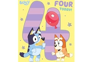 DANILO PROMOTIONS LTD Danilo Promotions Bluey Age 4 kartka urodzinowa, oficjalna, szczęśliwa, kolorowa karta