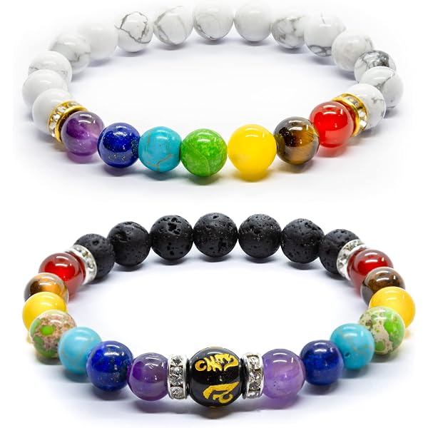 Bracciale Reiki con 7 Chakra curativi e pietre naturali