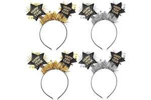 KATELUO Silvester Haarreif - Happy New Year Kopfschmuck für Neujahrsdekoration und Party