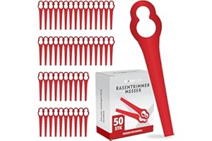 FixedNow 50 x Ersatzmesser Kompatibel mit Einhell Rasentrimmer | Kunststoffmesser Ersatzteile | Passend für Einhell GE GC BG RG Modelle und mehr