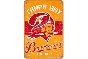 TARIKA Tampa Bay Buccaneers Fußball-Metall-Retro-Look, 20 x 30 cm, Dekoration für Zuhause, Küche, Badezimmer, Bauernhof, Garten, Garage, lustige Wanddekoration