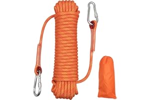 HAIY Climbing Rope, Diameter 10mm Outdoor Static Multipurpose Rope, High Strength Cord Safety Rope for Escape, Camping, Hiking, Fire Rescue, Parachute (Orange Length 20m)