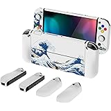 PlayVital Cover Custodia per Nintendo Switch OLED,Cover Grip Ergonomica Intercambiabile per Joycon,Case Protettiva Rigida per