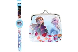 Kids Licensing |Reloj Digital + Billetera para Niños | Reloj Frozen II | Billetera Frozen II | Set Reloj y Billetera Infantil | Reloj de Pulsera Infantil | Caja Decorada para Regalo| Licencia Oficial