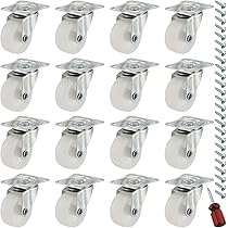 CHUEHKAK Lot De 24 Roulettes Fixes De 25 Mm - Avec Jeu De Vis - Mini Roulettes Non Pivotantes - Pour Chariot De Courses, Boîtes à Outils Et Valises De