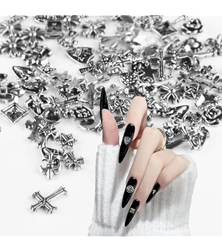 Chrome Hearts Nail Charm Metal Punk Rivet Accessories Nail Retro