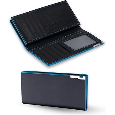Minimaliste hommes RFID blocage bifold portefeuille à trois volets en cuir plein