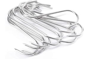 ARTOYS Köttkrok rostfritt stål 304, 20 st (100 mm × 4 mm) S-rökelsekrok, slaktarkrok, kökskrok, köttkrok, fiskkrokar med spet